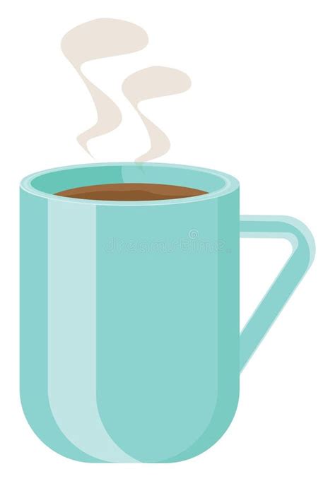Blue coffee mug, icon stock vector. Illustration of graphic - 261383927