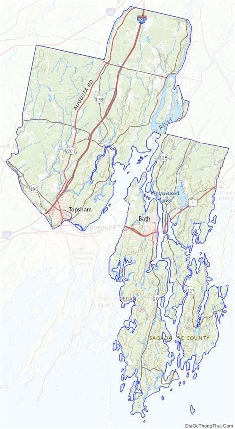 Map of Sagadahoc County, Maine - Địa Ốc Thông Thái