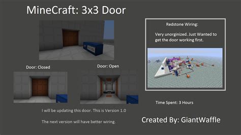 Working 3x3 Piston Door! : Minecraft