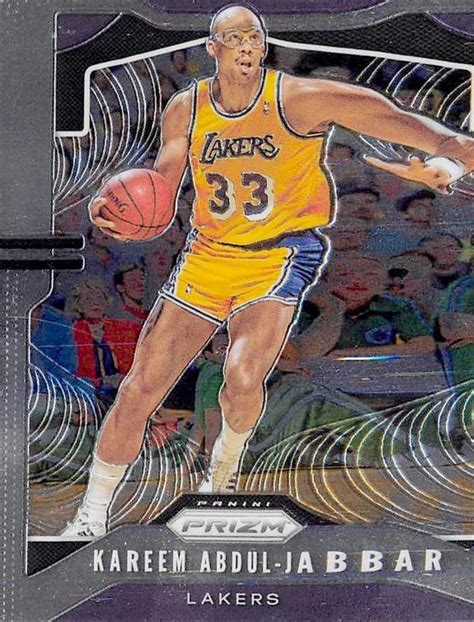 Kareem Abdul Jabbar basketball card 2019 Prizm Chrome #20 (Los Angeles ...