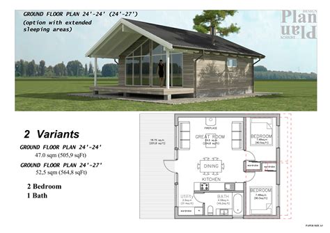 Modern Tiny House 24' x 24'27 / Plans and | Etsy