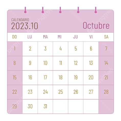 Desk Calendar 2023 Vector Hd PNG Images, 2023 October Spanish Calendar Desk Calendar, 2023 ...