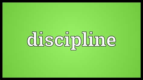 Discipline Meaning - YouTube