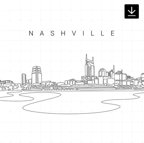 Nashville Skyline Vector Art - Digital Download - EverLineArt