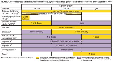 Recommended Adult Immunization Schedule --- United States, October 2007 ...