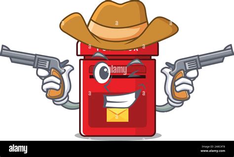 cowboy happy mailbox in with cartoon cute Stock Vector Image & Art - Alamy