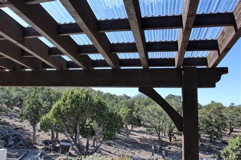 Cedar City Attached Pergola with Translucent Corrugated Roof | Western ...