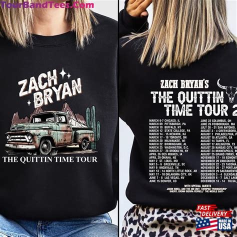 Zach Bryan The Quittin Time Tour 2024 Sweatshirt Country Music Singer ...