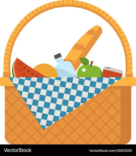 Wicker picnic basket Royalty Free Vector Image