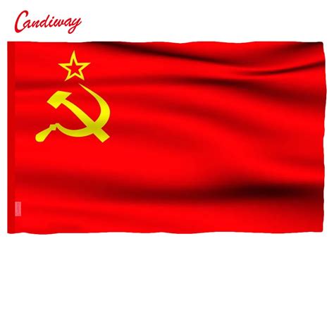 candiway Red CCCP Flag Union of Soviet Socialist Republics Indoor Outdoor USSR FLAG Russian flag ...