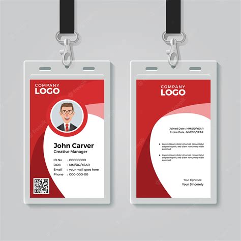 Premium Vector | Red Corporate ID Card Template