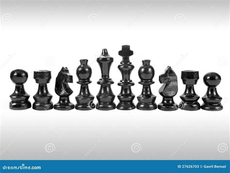 Black chess pieces stock image. Image of competition - 27626703