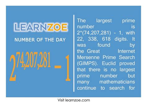 The largest known prime number. Prime Numbers, Euclid