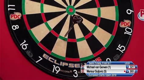 Micheal van Gerwen awesome 9 darts finish with T19 bull D20 #youtube # ...