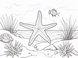 Printable Starfish Coloring - Coloring Page