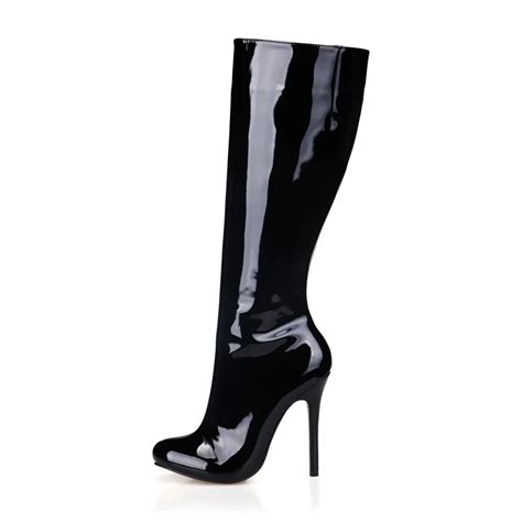 2018 women autumn winter sexy stiletto high heels knee high boots ...