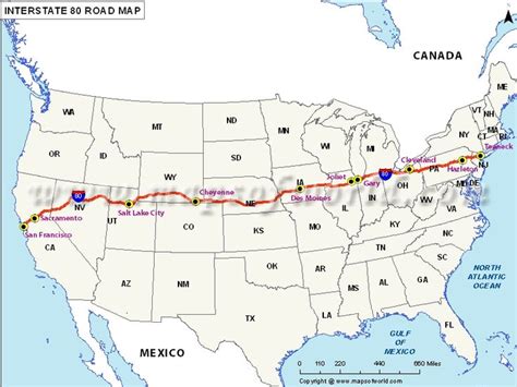 interstate map | US Interstate 80 Map | California travel road trips, Road trip map, Interstate