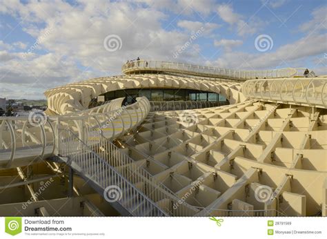 Walk in the Metropol Parasol Editorial Stock Image - Image of roof ...