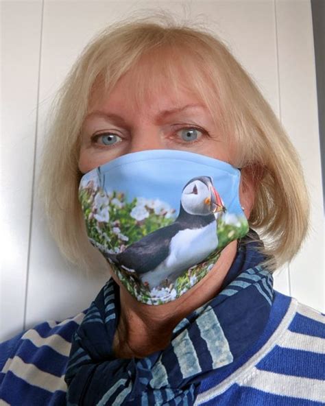 Skomer Island Puffin Face mask £7 Optional Skomer Island text (no extra charge just message me ...