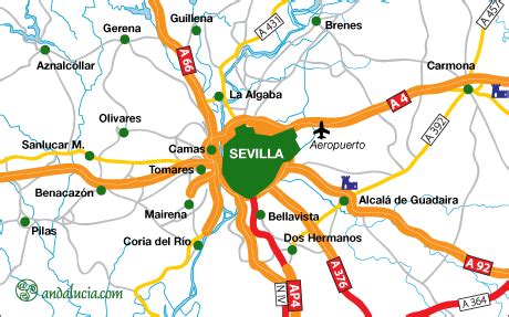 The City of Seville Maps, Maps of Sevilla, Andalucia, Spain