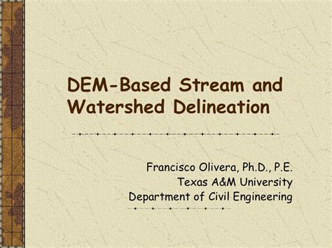 Watershed delineation