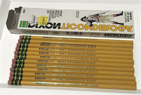 Vintage Dixon Ticonderoga Pencils Box of 12 No.