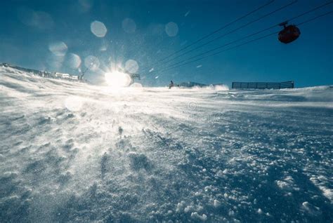 Ski Resort Snow Hill in Bright Sunny Light Stock Photo - Image of mountains, austrian: 105199424