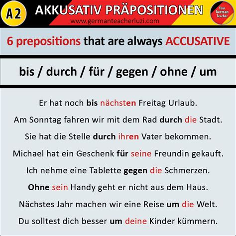 6 German Accusative Prepositions | German phrases, German language ...