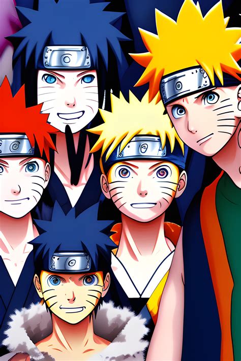 Naruto anime all characters in one frame wallpaper | Wallpapers.ai