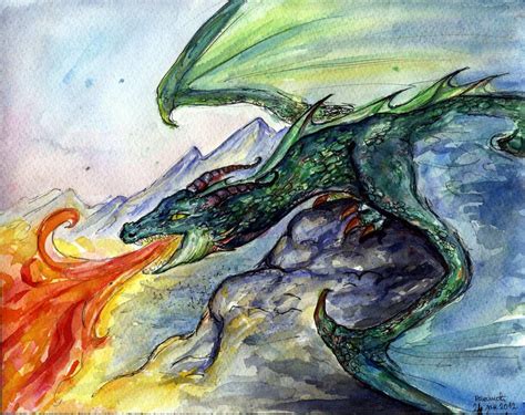 Dragon watercolor by LupusNigripes on DeviantArt