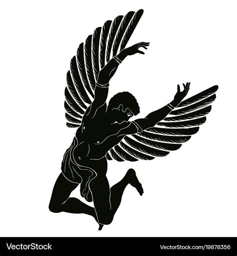 Icarus with wings Royalty Free Vector Image - VectorStock