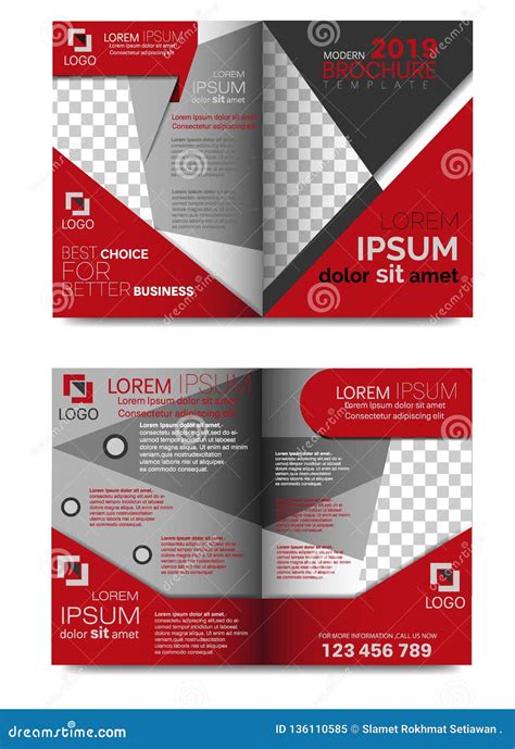 PROMOTIONAL BROCHURE TEMPLATE 4 PAGE Stock Vector - Illustration of magazine, modern: 136110585