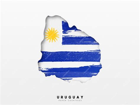 Premium Vector | Uruguay detailed map with flag of country. painted in ...