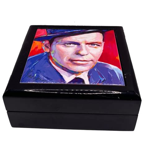 Frank Sinatra. Wooden Jewelry Box. Keepsake and Trinket Box. Box With Glossy Ceramic Tile Lid ...