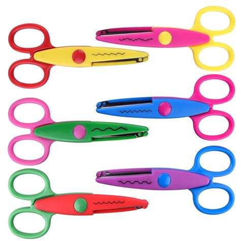 KUUQA 6 Pcs Kids Safety Scissors Art Craft Scissors Set for Kids and ...