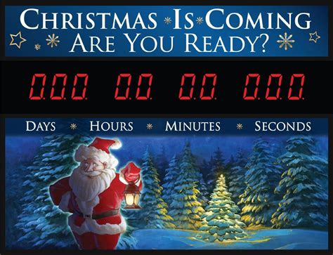 Santa Are You Ready Countdown LED Clock, 23" x 17" x 2", Black ...