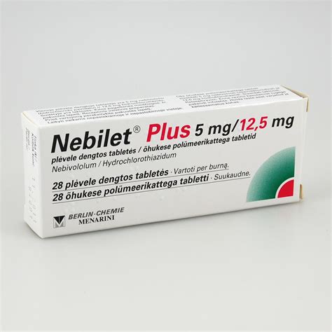 NEBILET PLUS, 5 mg/12,5 mg, plėvele dengtos tabletės, N28 | Gintarinė