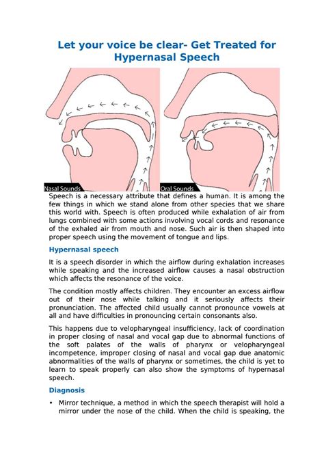 Hypernasal Speech by Vikram ENT Hospital - Issuu