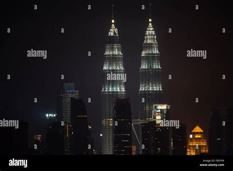 Night view over downtown Kuala Lumpur, Malaysia Stock Photo - Alamy