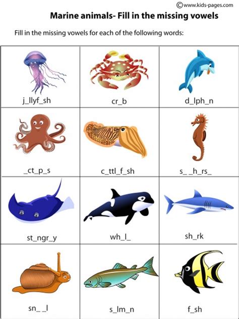 Marine Animals worksheet