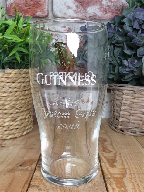 Engraved Guinness Pint Glass. Personalised With Your Message. | Etsy