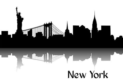 Silhouette of New York by DreamMaster on @creativemarket | New york painting, City skyline ...