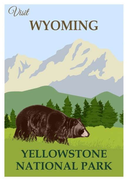 Yellowstone Wyoming Travel Poster Free Stock Photo - Public Domain Pictures