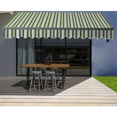 Aleko Fabric Retractable Standard Patio Awning | Wayfair