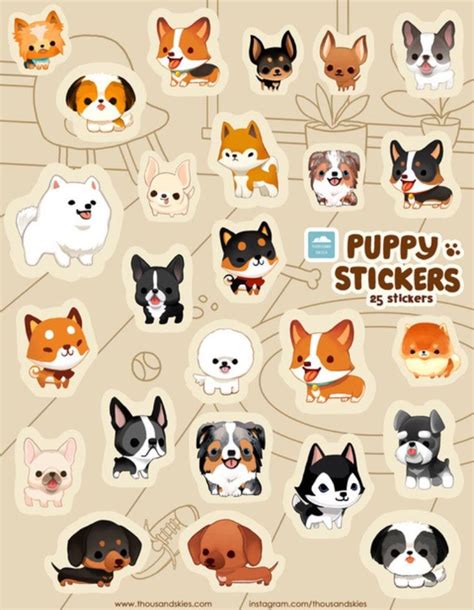 Vinyl Stickers Set Puppy Stickers VOL. 1 Waterproof Anti UV - Etsy | Schets ideeën, Belettering ...