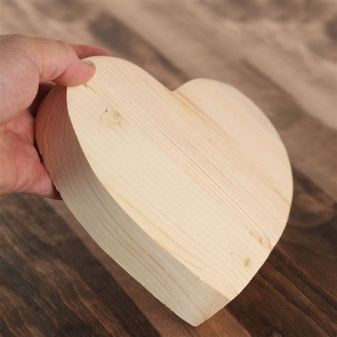 Chunky Unfinished Wood Heart - Wooden Hearts and Stars - Wood Crafts - Craft Supplies