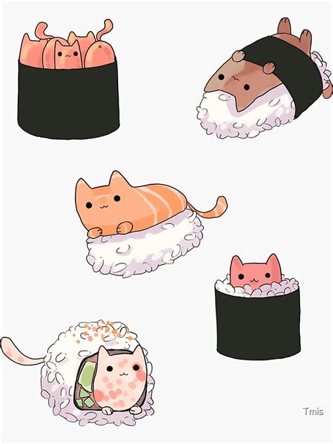 "Sushi Cats" Sticker for Sale by Tmis | Redbubble