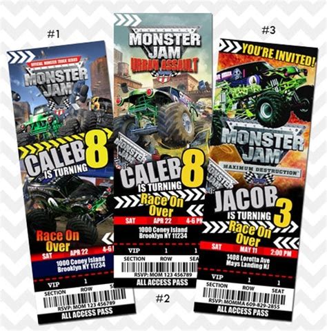 Monster Jam Ticket Invitation Monster Jam Truck by AsherPrints