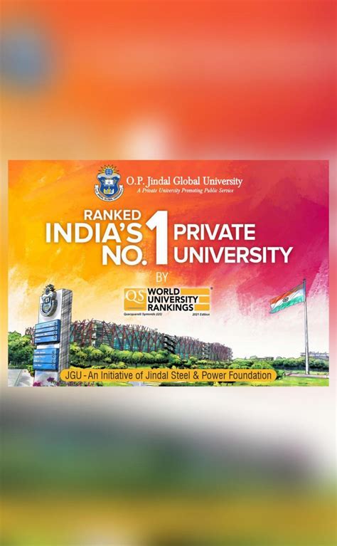 JGU ranked #1 Indian private university in QS world university rankings ...