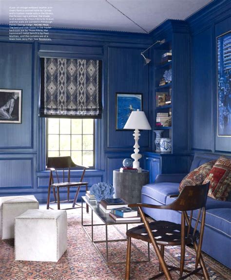 Eclectic Style living room in Cobalt Blue. | Blue living room, Elle decor, Blue rooms